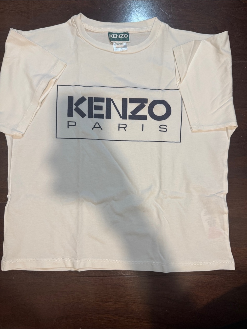 Kenzo Kids Cream T-Shirt with Black Logo